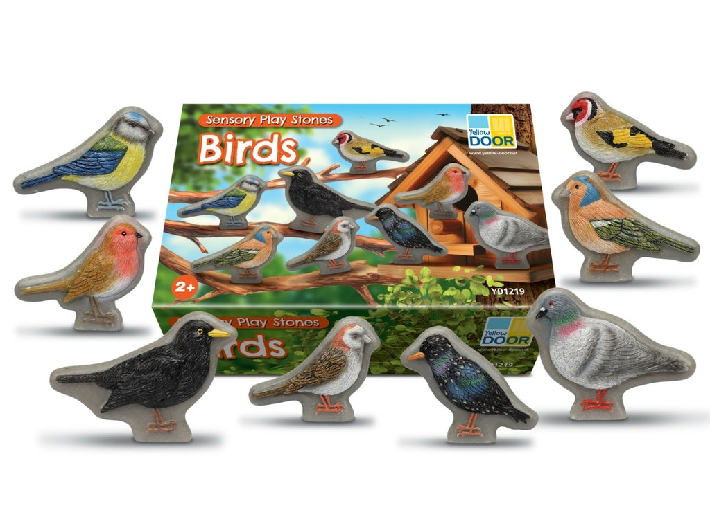 Oiseaux Pierres sensorielles Lot de 8 Yellow Door