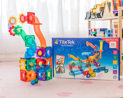 Knikkerbaan Magnetisch bouwspeelgoed TileTek van Learn & Grow Toys - 88 onderdelen