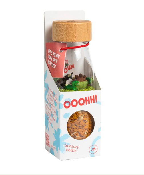 Petit Boum Bouteille sensorielle Cache cache Jurassic Dinos