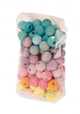 120 perles en bois 12mm Pastel GRIMM's