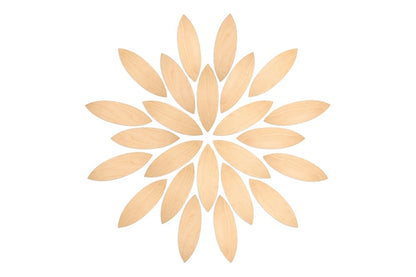 Pétales de fleurs en bois Grapat - 24 pièces