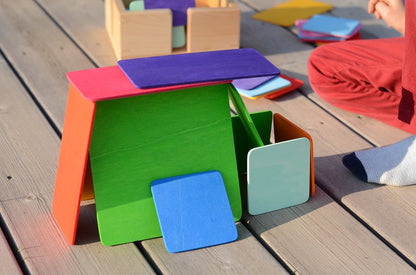 Planchettes de construction colorés Bauspiel - 40 pièces