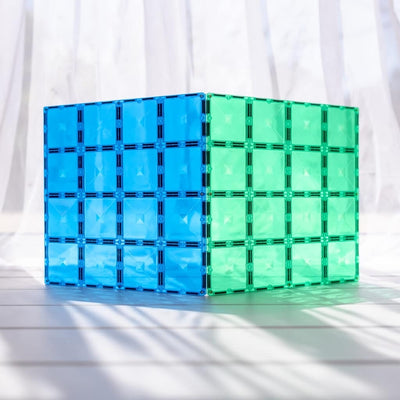 Connetix 2 Plaques magnétique Bleu - Vert 30 x 30 cm