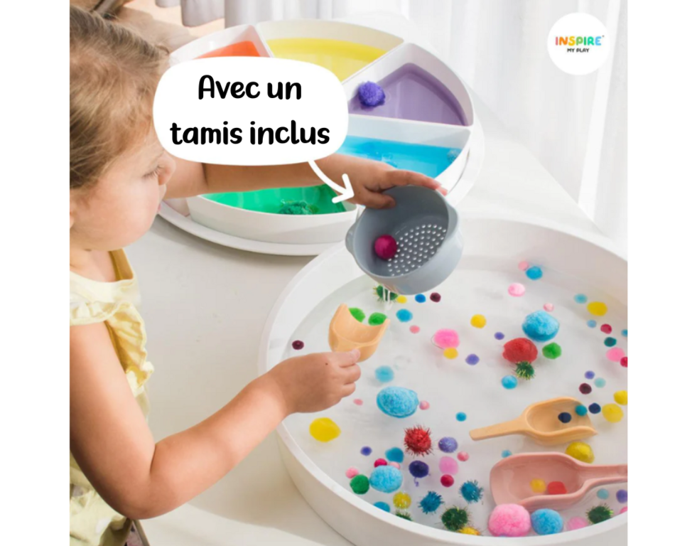 PlayTRAY Inspire My Play Lot de 3 bols Ton bleu/vert