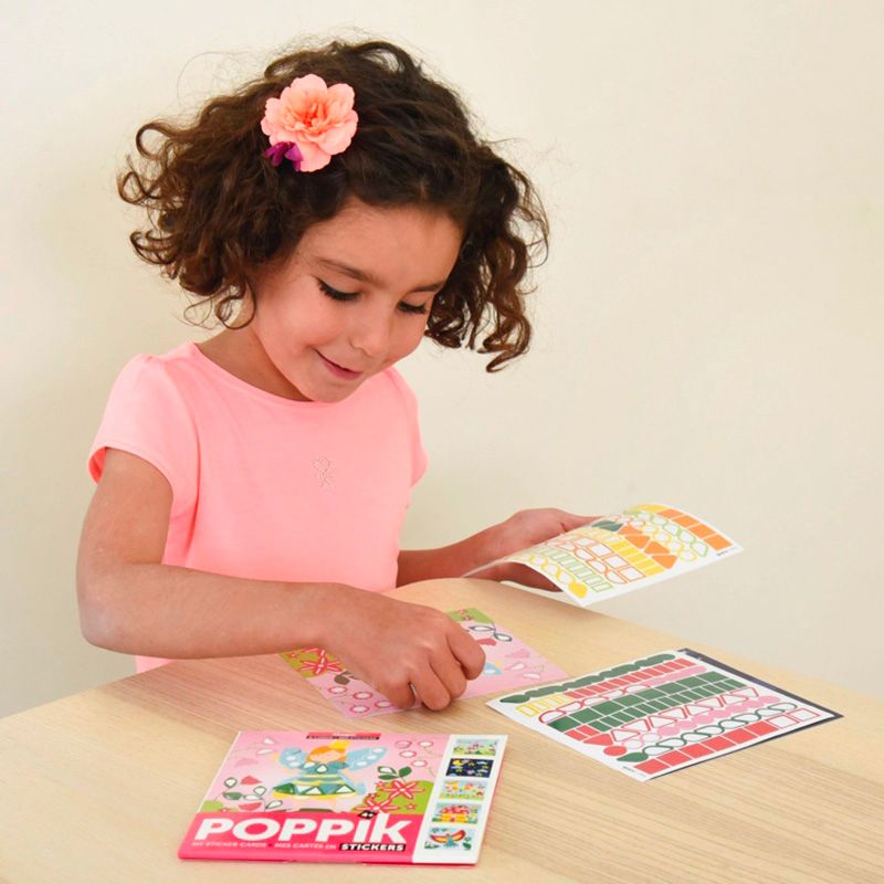 Poppik Mes cartes en stickers Magic - 6 cartes 360 stickers