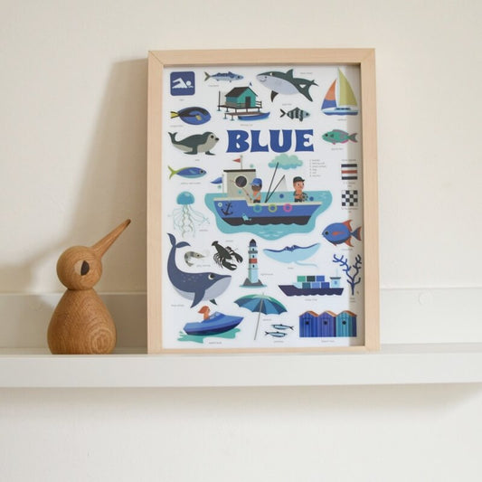 Poppik Mini Poster La mer + 26 autocollants repositionnables 3-8 ans