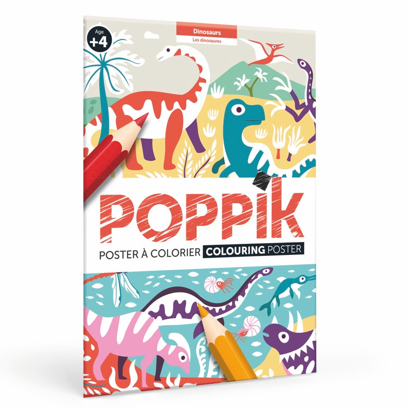 Poppik Poster à colorier Dinosaures Dès 5 ans