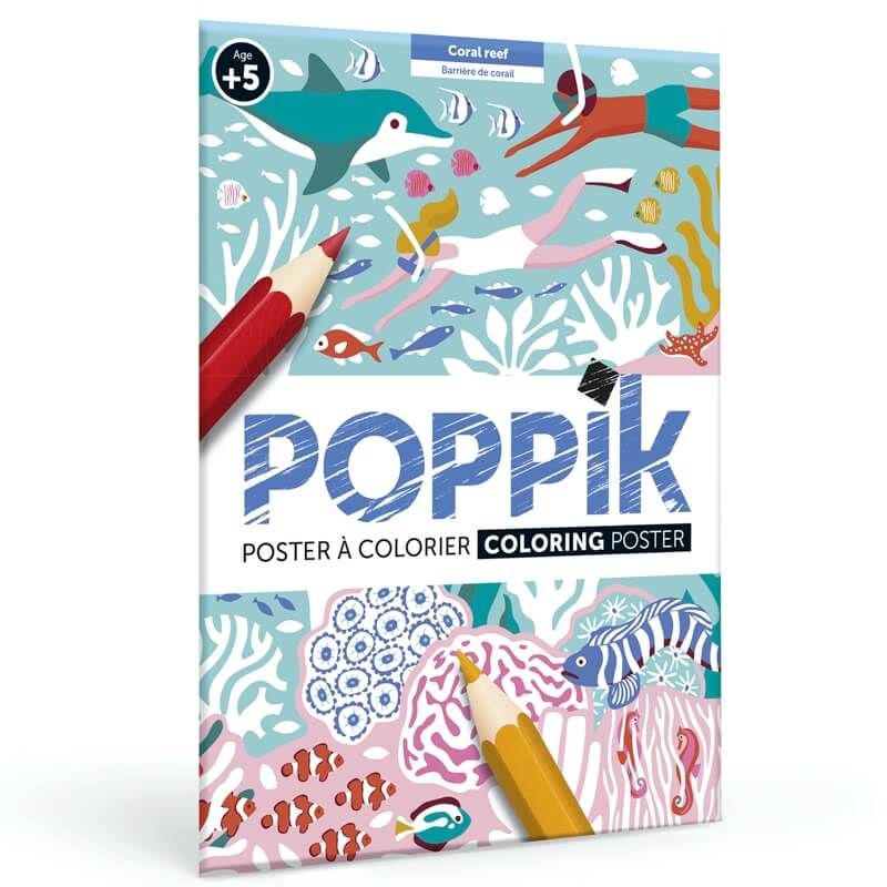 Poppik Poster à colorier Récif Coralien Dès 5 ans