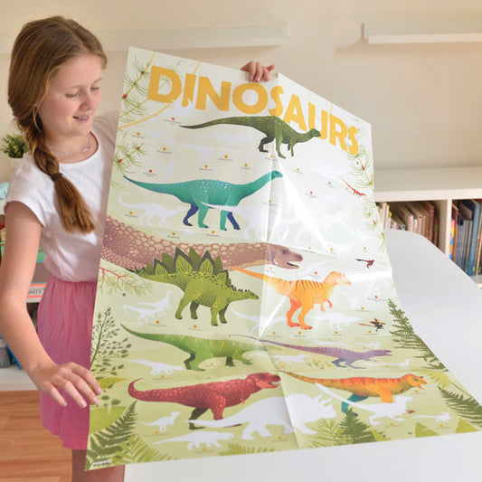 Poster géant + 32 stickers Dinosaures Poppik