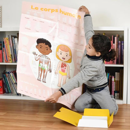 Poster géant + 49 stickers Le corps humain Poppik