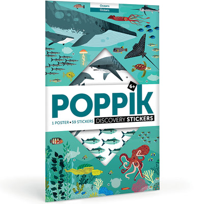 Poster géant + 59 stickers Océans Poppik