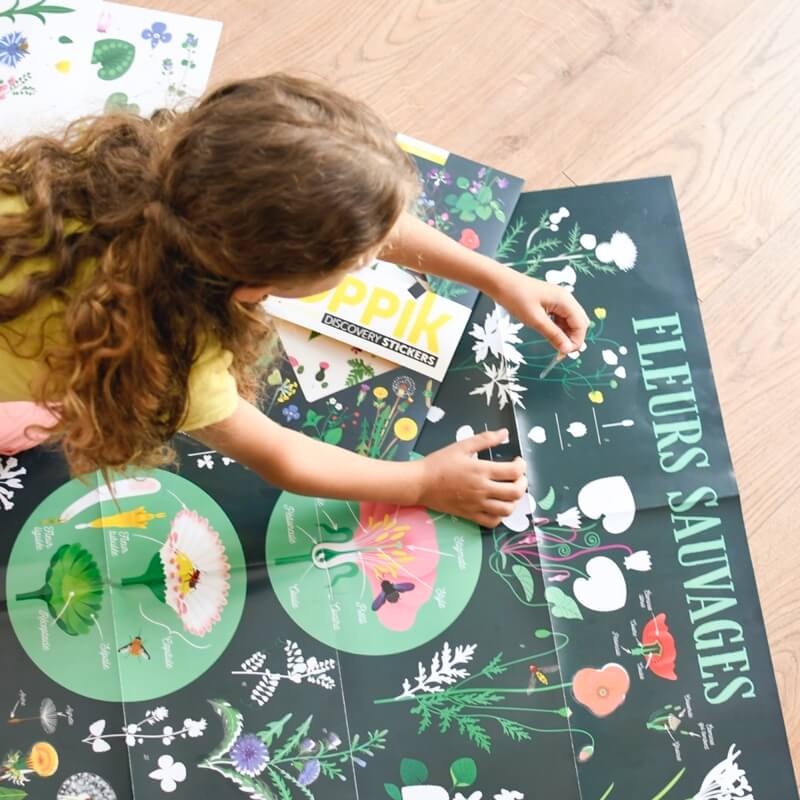 Poster pédagogique Jardin Botanique - 72 autocollants Poppik
