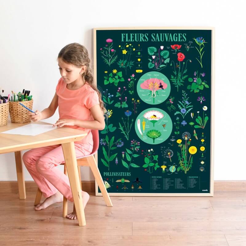 Poster pédagogique Jardin Botanique - 72 autocollants Poppik