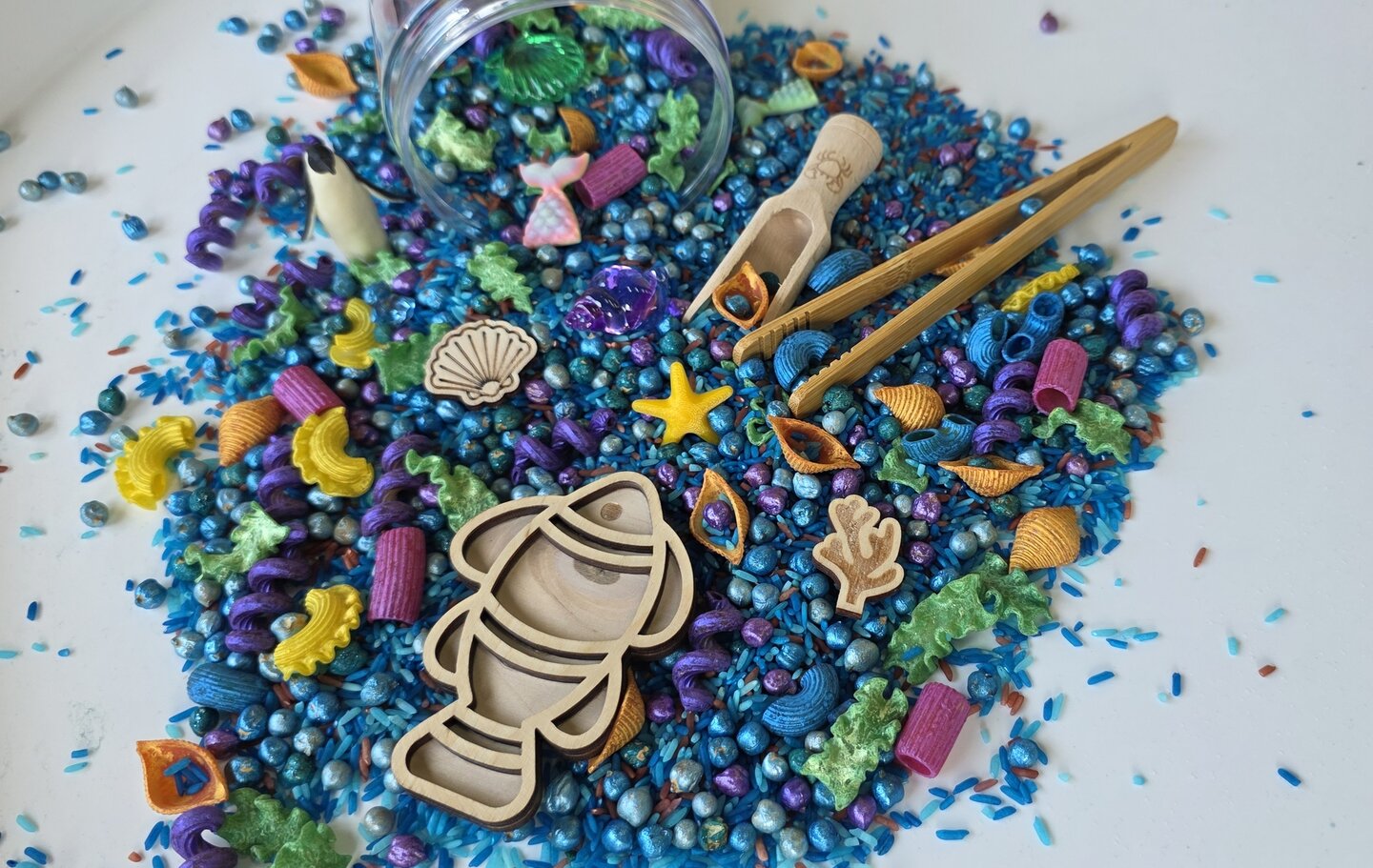 Pour and Play Mix Sous la mer Lot complet pour le jeu sensoriel - Sensory Fun