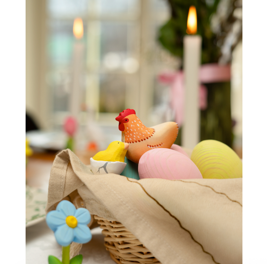 BumbuToys Figurine en bois pour couronne de célébration - Poussin