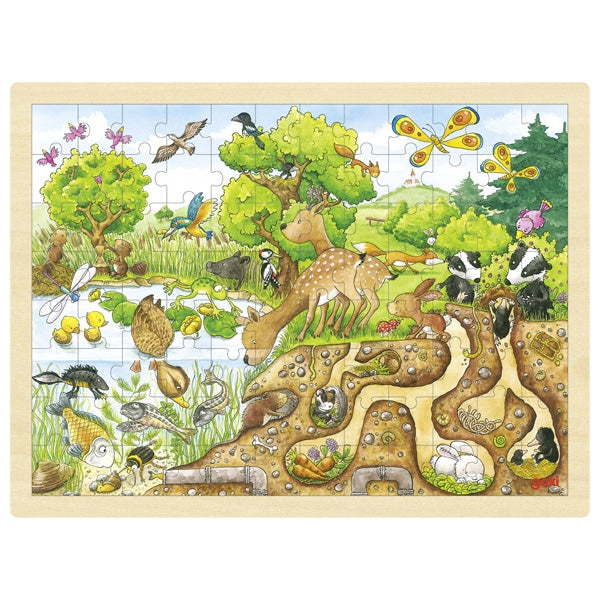 Puzzle bois découverte de la nature 96 pièces GOKI
