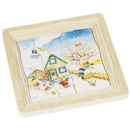 Puzzle en bois Les 4 saisons - 4 couches GOKI