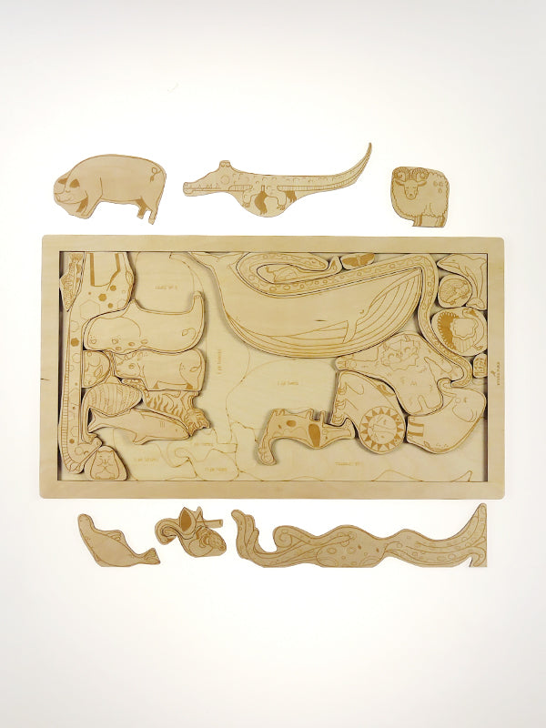 Puzzle en bois les animaux Stuka Puka