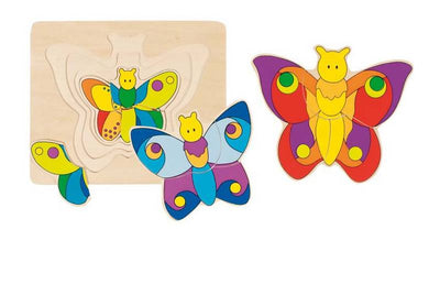Puzzle Papillon en bois GOKI, 4 couches