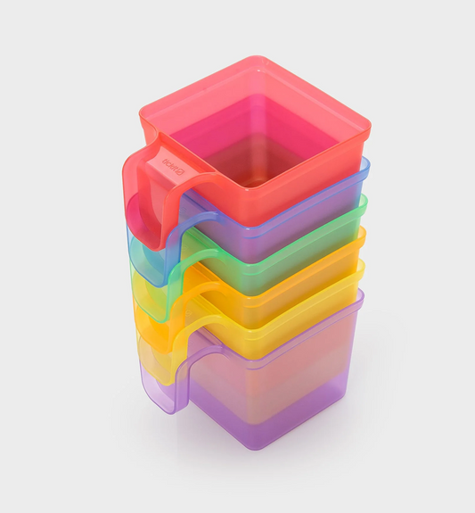 Tickit Regenboog Transparante Gekleurde Potten - Set van 6 (Kopie)