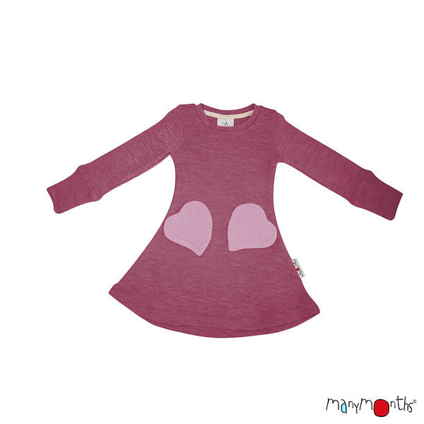 Robe poches coeur en laine ManyMonths - coloris 2023