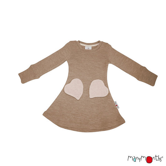 Robe poches coeur en laine ManyMonths - coloris 2023