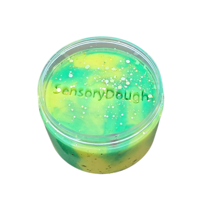 Sensorydough Pâte à modeler avec paillettes Jaune/vert