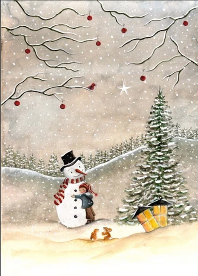 Carte postale Snowman - Illustratrice Bijdehansje