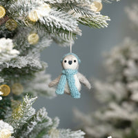Suspension de Noël en feutrine de laine Penguin Bleu glace