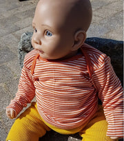 Cosilana T-shirt manches longues Orange rayé - laine/soie