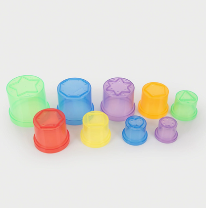 Tickit Gobelets à empiler pour le jeu sensoriel Eau et Sable - Lot de 9