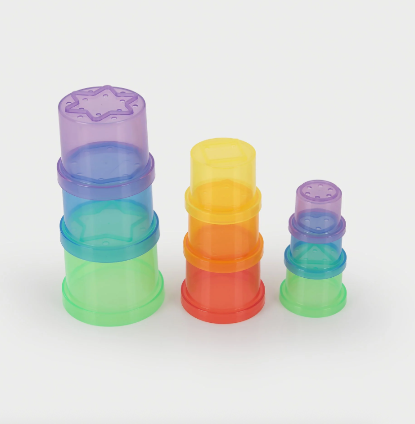Tickit Gobelets à empiler pour le jeu sensoriel Eau et Sable - Lot de 9