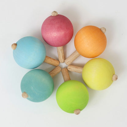 Grimm's Toupies en bois couleur Pastel - Lot de 6