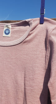 Cosilana T-shirt manches longues enfants rose/lilas - Laine/soie