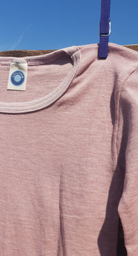 Cosilana T-shirt manches longues enfants rose/lilas - Laine/soie