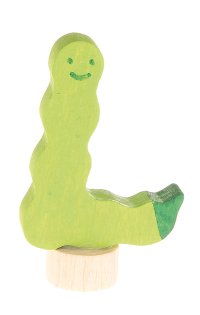 Ver de terre Vert figurine en bois Grimm's