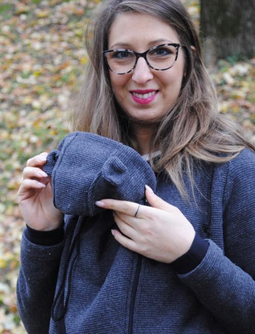 Manteau de portage en laine Wear Me Gris