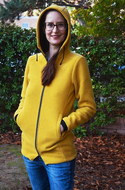 Manteau de portage en laine Wear Me Jaune Moutarde